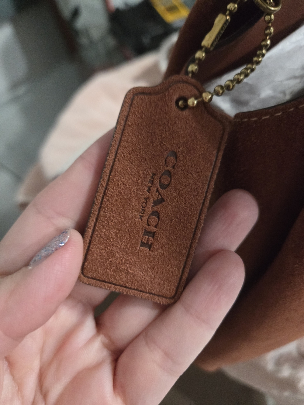Coach Lana In Suede Color Clay NWT - Picture 5 of 6
